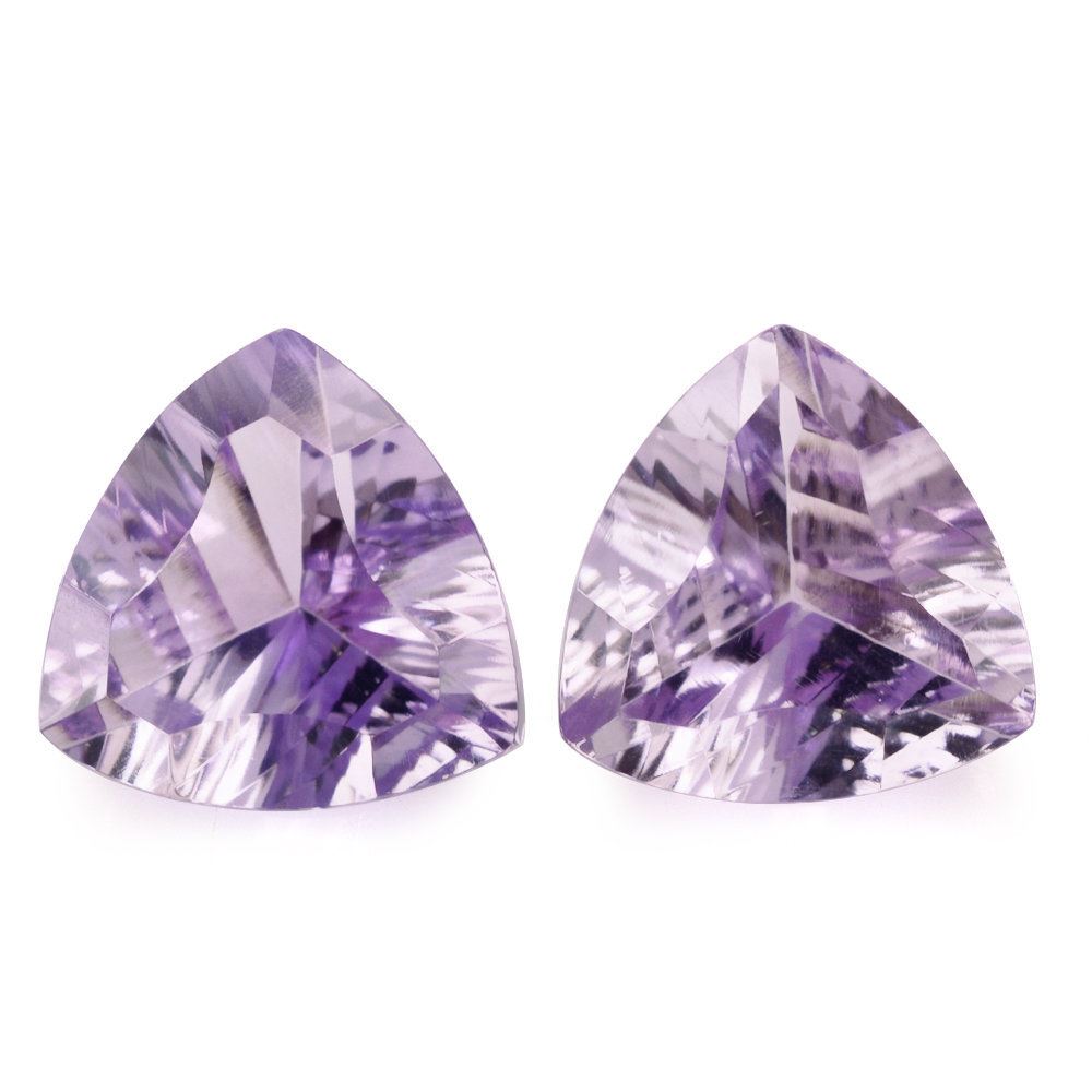 PINK AMETHYST LONG STEP CONCAVE TRILLION (DES#85) 12MM 5.03 Cts.