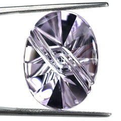 PINK AMETHYST FLAT BUFFTOP LIGHTENING OVAL (DES#114) (LITE) 20X15MM 14.58 Cts.