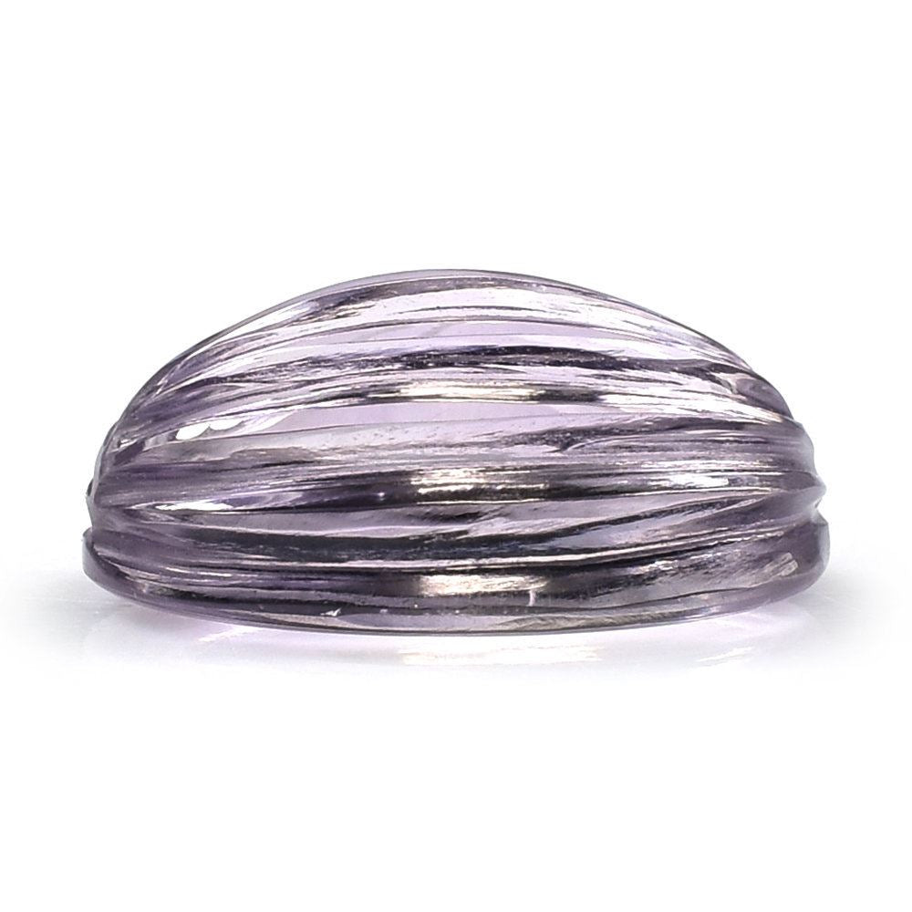 PINK AMETHYST CARVED MELON OVAL CAB (DES#11) (LITE) 16X12MM 9.43 Cts.