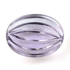 PINK AMETHYST CARVED MELON OVAL CAB (DES#11) (LITE) 16X12MM 9.43 Cts.