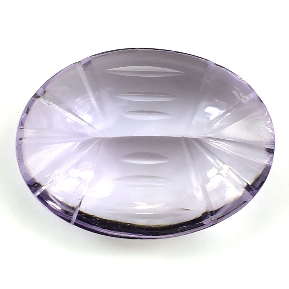 PINK AMETHYST BUFFTOP CONCAVE CUT BACK OVAL (DES#105) (MEDIUM) 16X12MM 7.61 Cts.