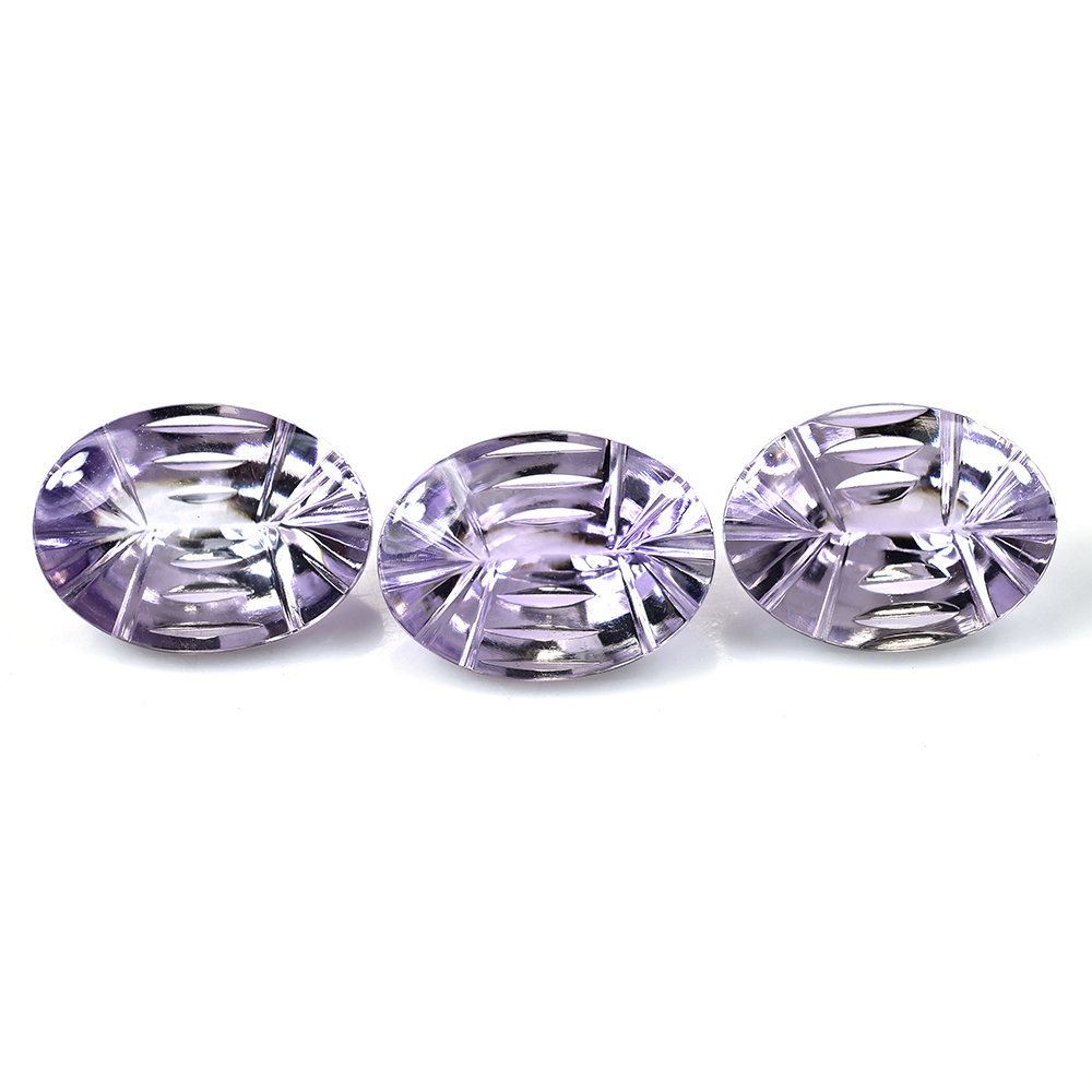 PINK AMETHYST BUFFTOP CONCAVE CUT BACK OVAL (DES#105) (MEDIUM) 16X12MM 7.61 Cts.