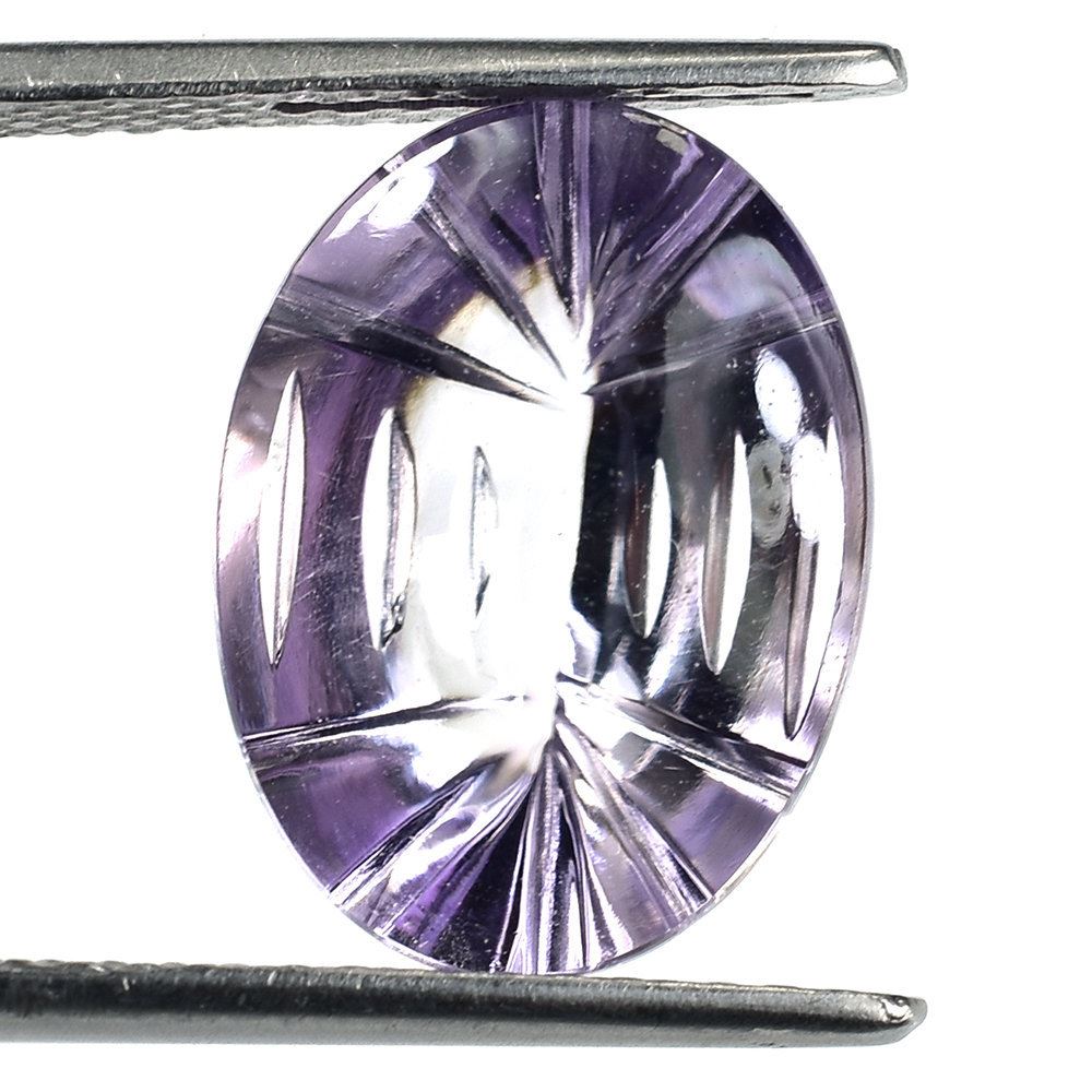 PINK AMETHYST BUFFTOP CONCAVE CUT BACK OVAL (DES#105) (MEDIUM) 16X12MM 7.61 Cts.