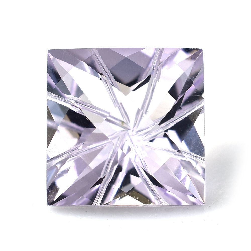 PINK AMETHYST CHECKER CUT TOP PRINCESS CUT BACK LAZER CUT SQUARE (DES#20) ) (LITE) 10MM 4.82 Cts.