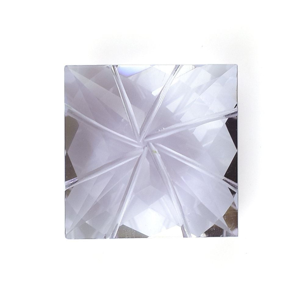 PINK AMETHYST CHECKER CUT TOP PRINCESS CUT BACK LAZER CUT SQUARE (DES#20) ) (LITE) 10MM 4.82 Cts.