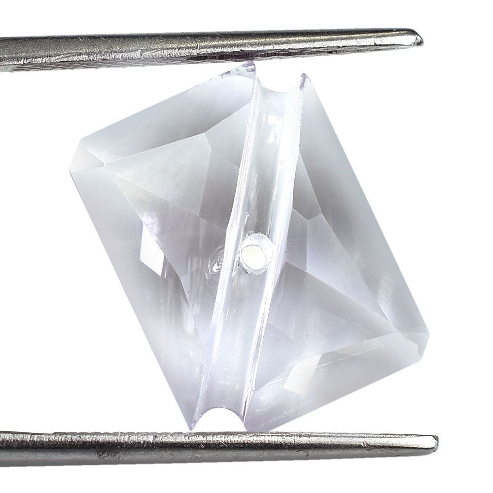 PINK AMETHYST OCTAGON CAB WITH CARVED BELT (DES#27) (VERY LITE) (FULL DRILL) 16X12MM 6.8 Cts.