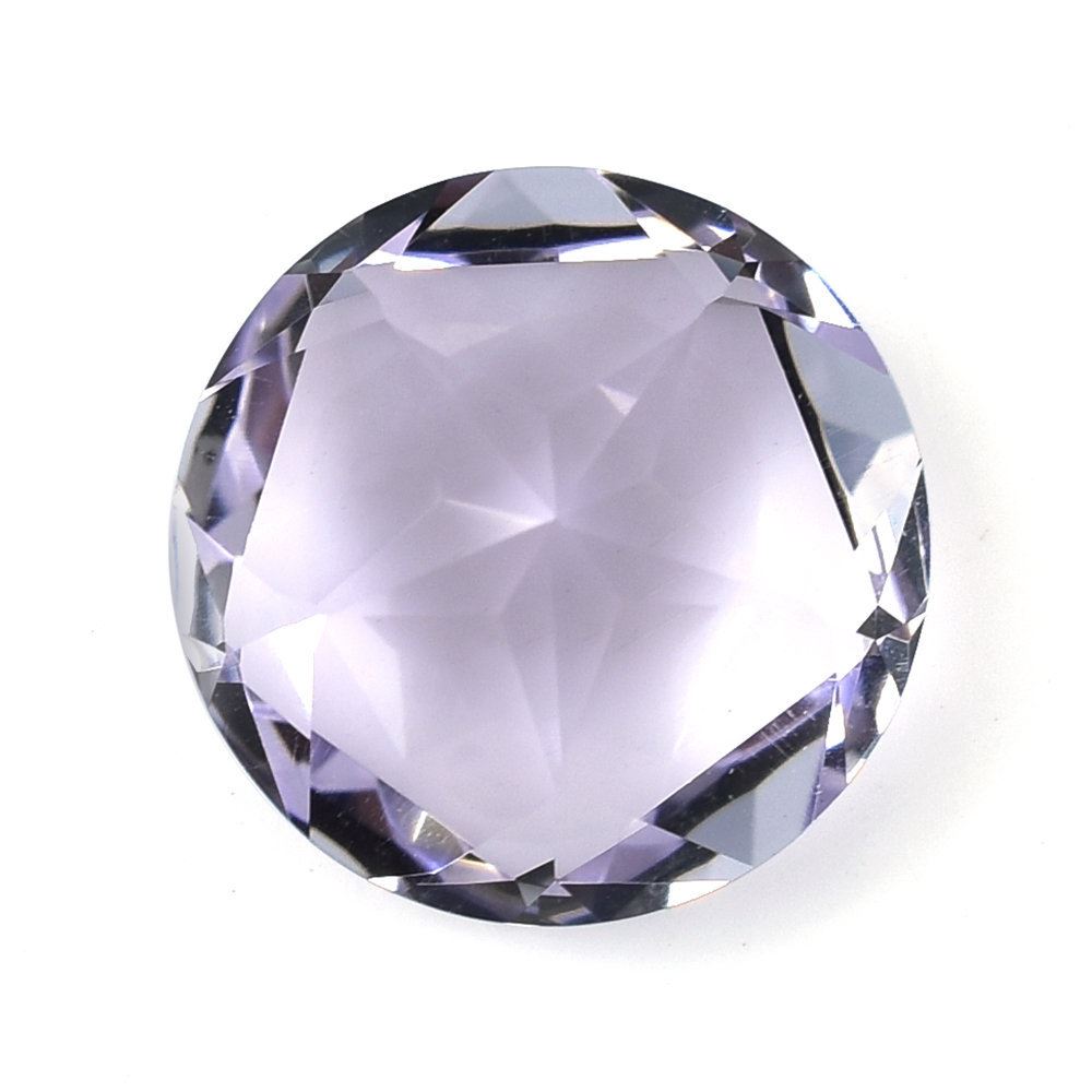 PINK AMETHYST PENTAGON ROUND WITH STAR CUT BACK (DES#43) (LITE) 12MM 5.7 Cts.
