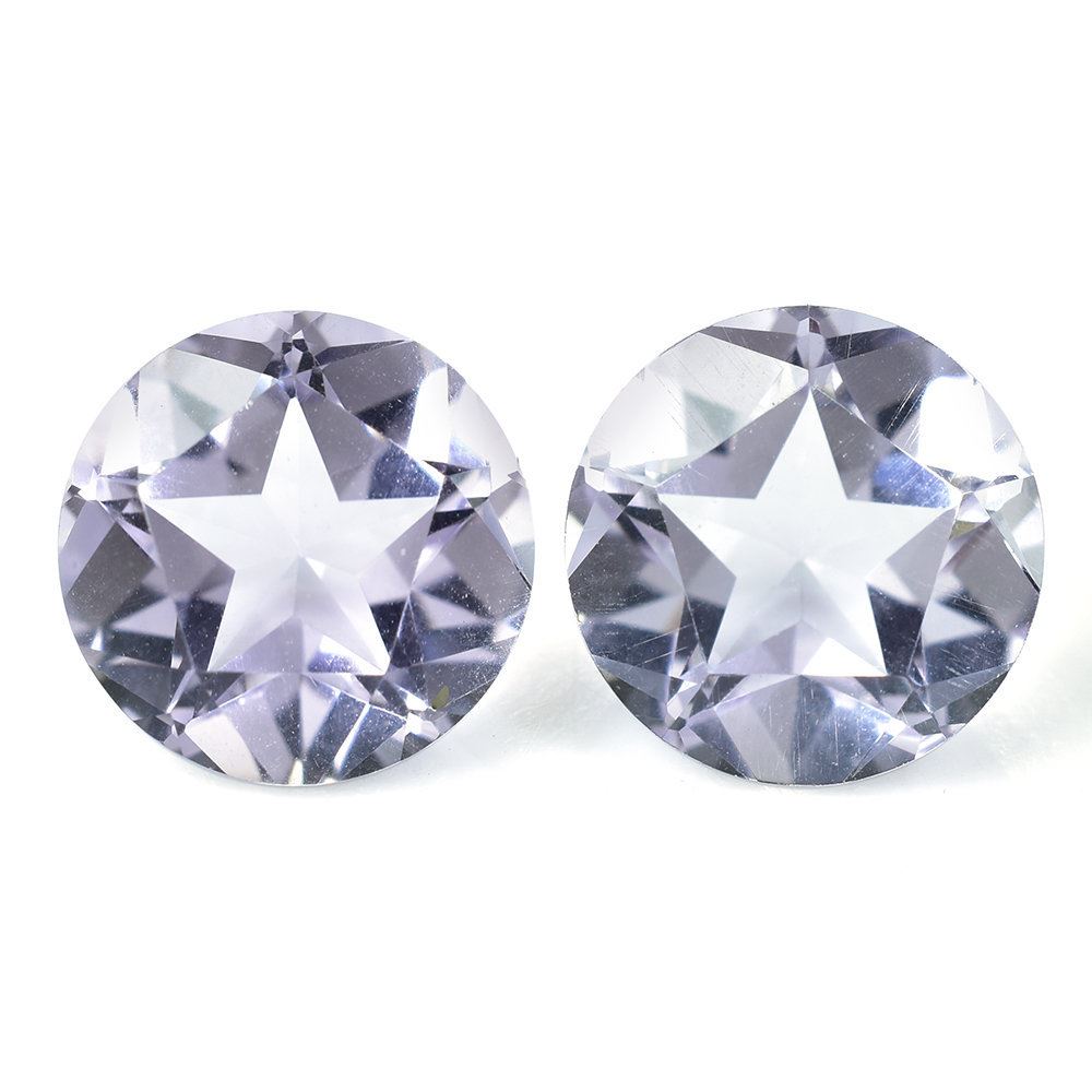 PINK AMETHYST PENTAGON ROUND WITH STAR CUT BACK (DES#43) (LITE) 12MM 5.7 Cts.