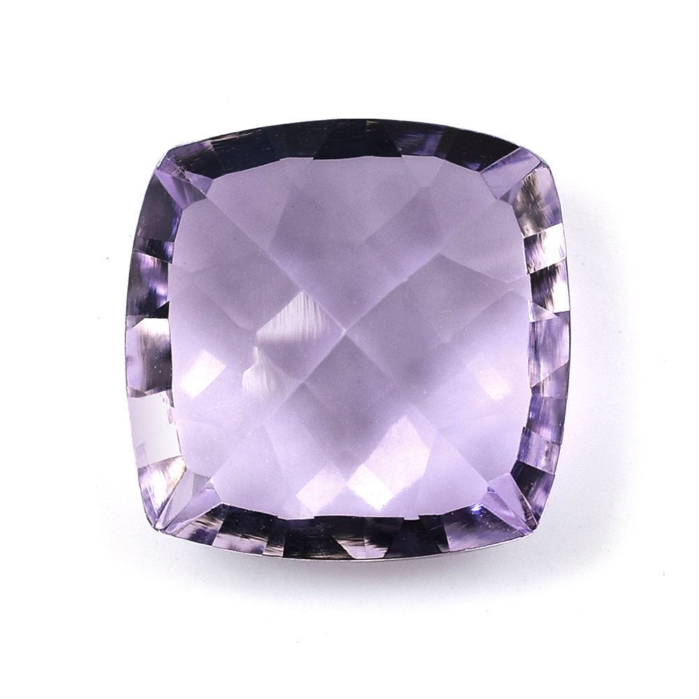 PINK AMETHYST CONCAVE CUT CUSHION (DES#71) (DARK) 10MM 3.80 Cts.