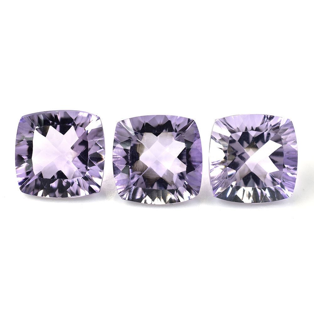 PINK AMETHYST CONCAVE CUT CUSHION (DES#71) (DARK) 10MM 3.80 Cts.