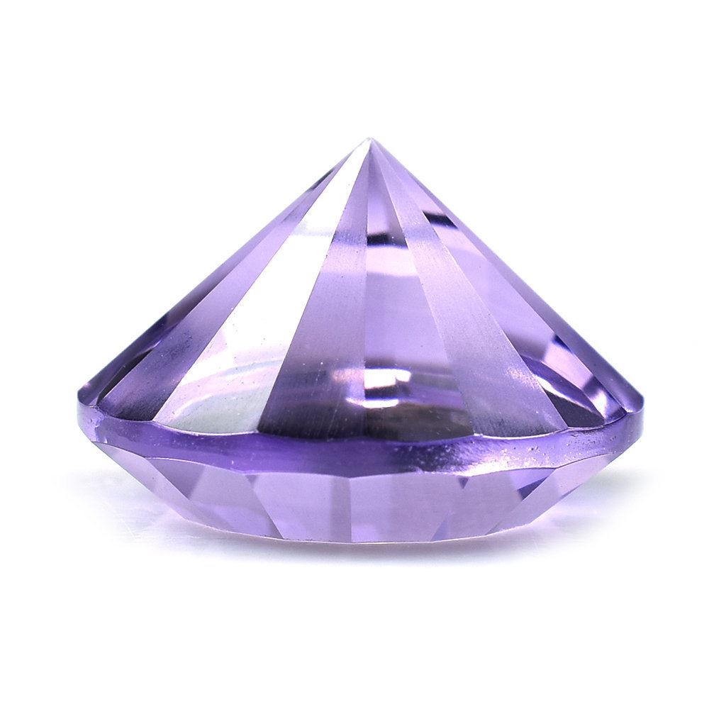 PINK AMETHYST DIAMOND CUT ROUND WITH ONE FACETED POLISH & ONE SIDE UNPOLISH (MEDIUM) 15MM 10.78 Cts.