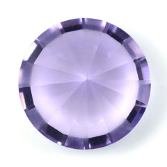PINK AMETHYST DIAMOND CUT ROUND WITH ONE FACETED POLISH & ONE SIDE UNPOLISH (MEDIUM) 15MM 10.78 Cts.