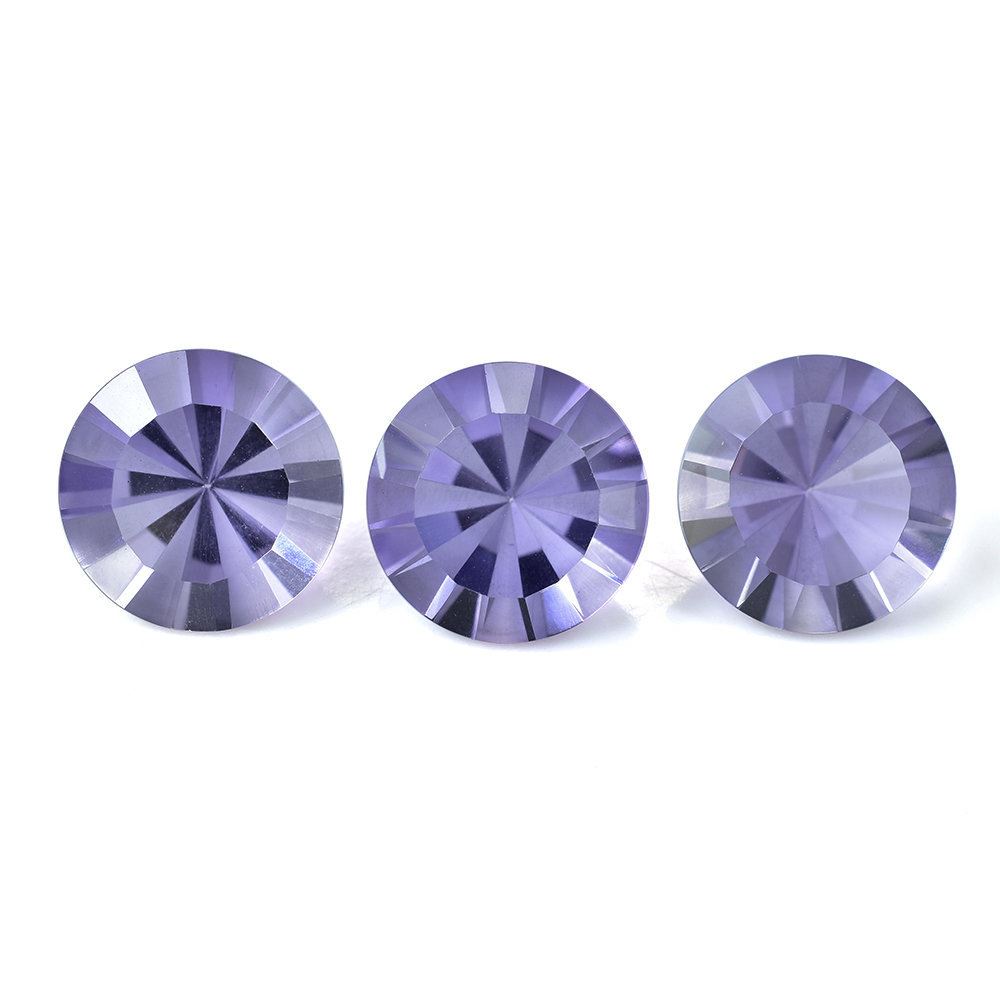PINK AMETHYST DIAMOND CUT ROUND WITH ONE FACETED POLISH & ONE SIDE UNPOLISH (MEDIUM) 15MM 10.78 Cts.