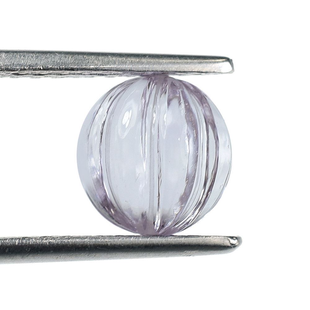 PINK AMETHYST CARVED MELON BALL (DES#69) (LITE) 8MM (FULL DRILL) 3.33 Cts.