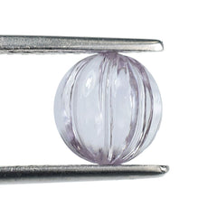 PINK AMETHYST CARVED MELON BALL (DES#69) (LITE) 8MM (FULL DRILL) 3.33 Cts.