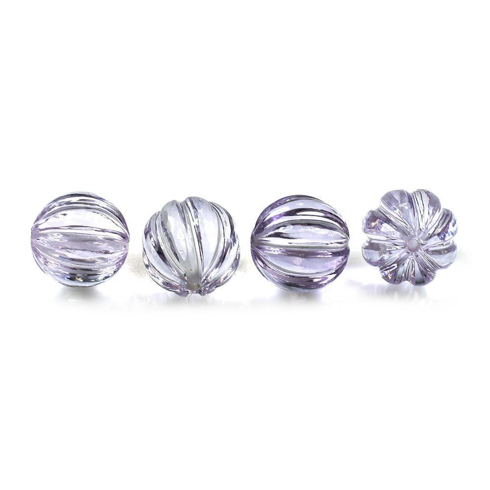 PINK AMETHYST CARVED MELON BALL (DES#69) (LITE) 8MM (FULL DRILL) 3.33 Cts.