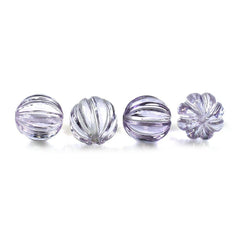 PINK AMETHYST CARVED MELON BALL (DES#69) (LITE) 8MM (FULL DRILL) 3.33 Cts.