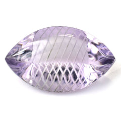 PINK AMETHYST BUFFTOP CARVED NET BACK MARQUISE (DES#104) (VERY LITE) 20X12MM 10.42 Cts.