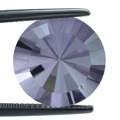 PINK AMETHYST DIAMOND CUT ROUND WITH ONE FACETED POLISH &ONE SIDE UNPOLISH (DES#29) (LITE) 15MM 10.84 Cts.
