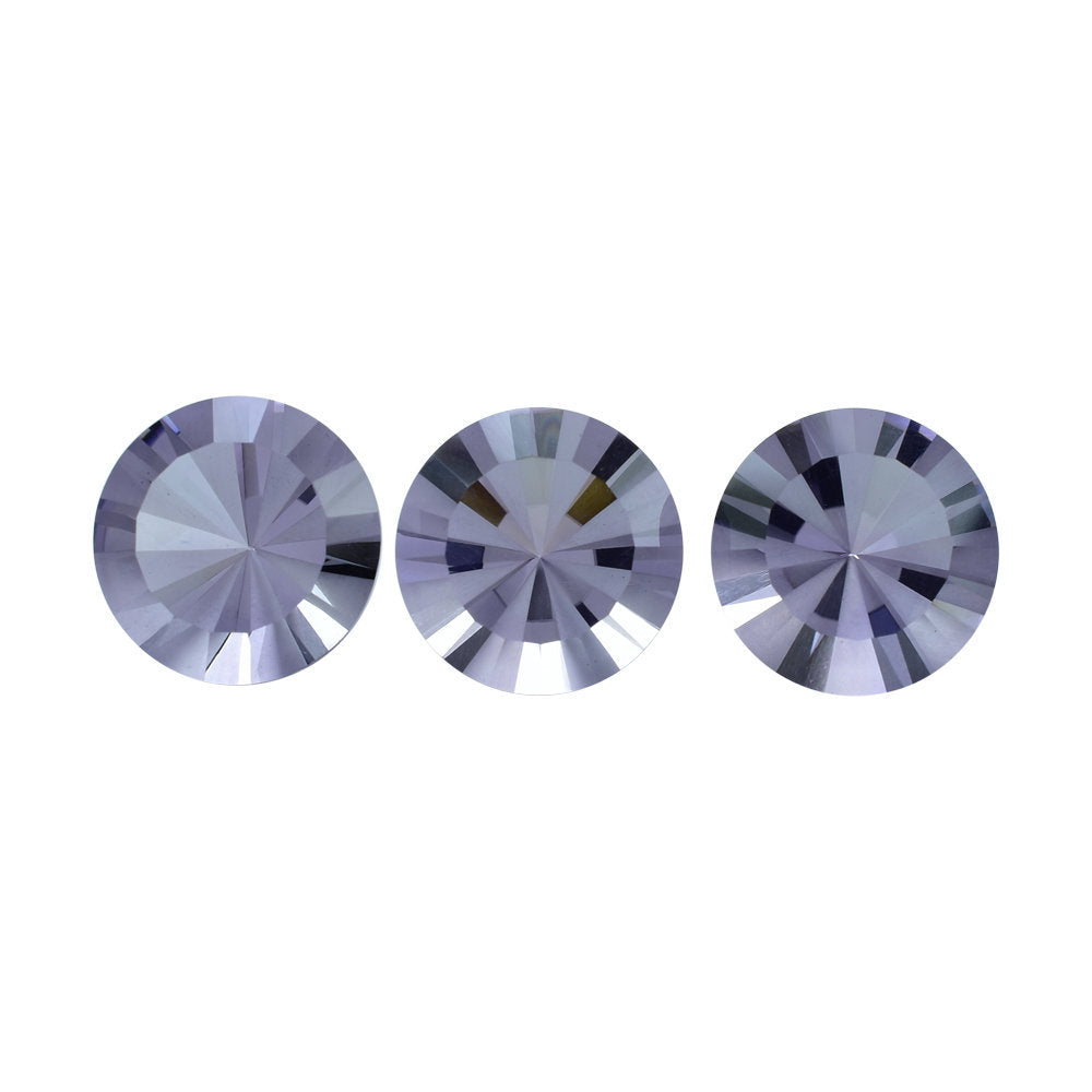 PINK AMETHYST DIAMOND CUT ROUND WITH ONE FACETED POLISH &ONE SIDE UNPOLISH (DES#29) (LITE) 15MM 10.84 Cts.