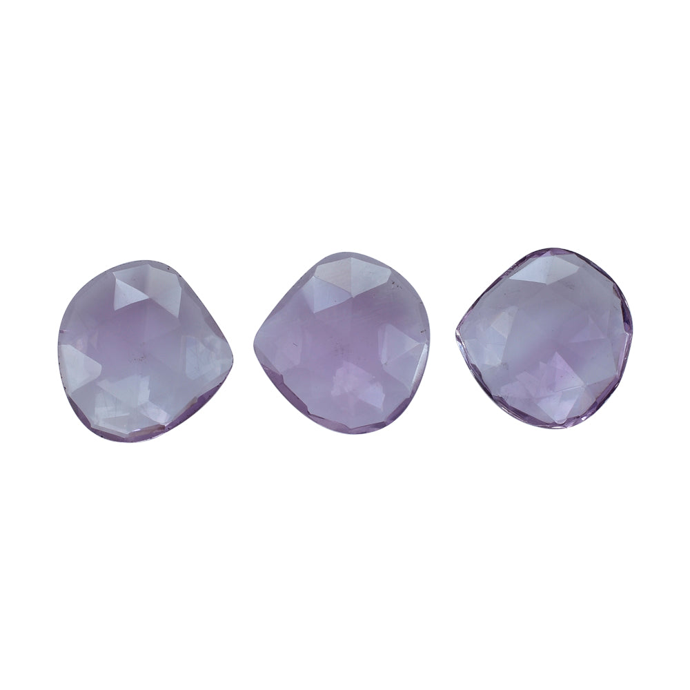 PINK AMETHYST ROSE CUT BRIOLETTE IRREGULAR HEART (LITE) (SI) 15X14MM 4.93 Cts.