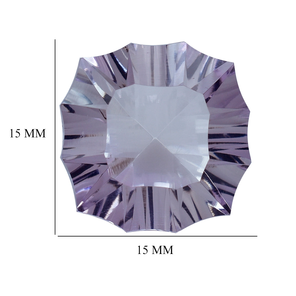 PINK AMETHYST CONCAVE NINETY CUT CUSHION (DES#22) 15MM 11.20 Cts.