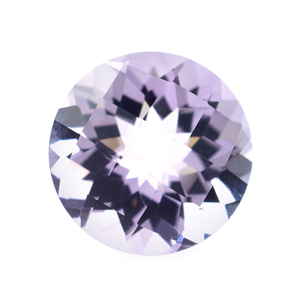 PINK AMETHYST CHECKER CUT ROUND (LITE) 12MM 6.65 Cts.