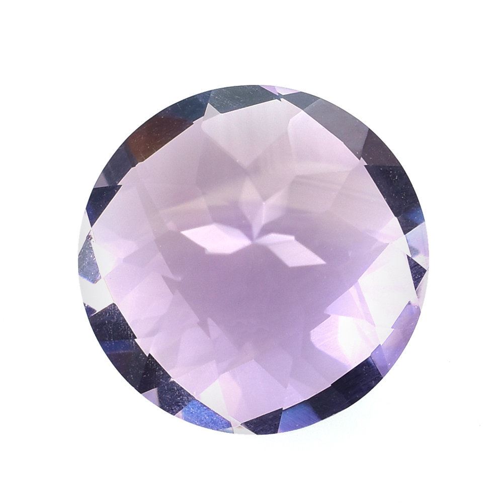 PINK AMETHYST CHECKER CUT ROUND (MEDIUM) (NORMAL) 12MM 5.35 Cts.