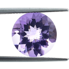 PINK AMETHYST CHECKER CUT ROUND (MEDIUM) (NORMAL) 12MM 5.35 Cts.