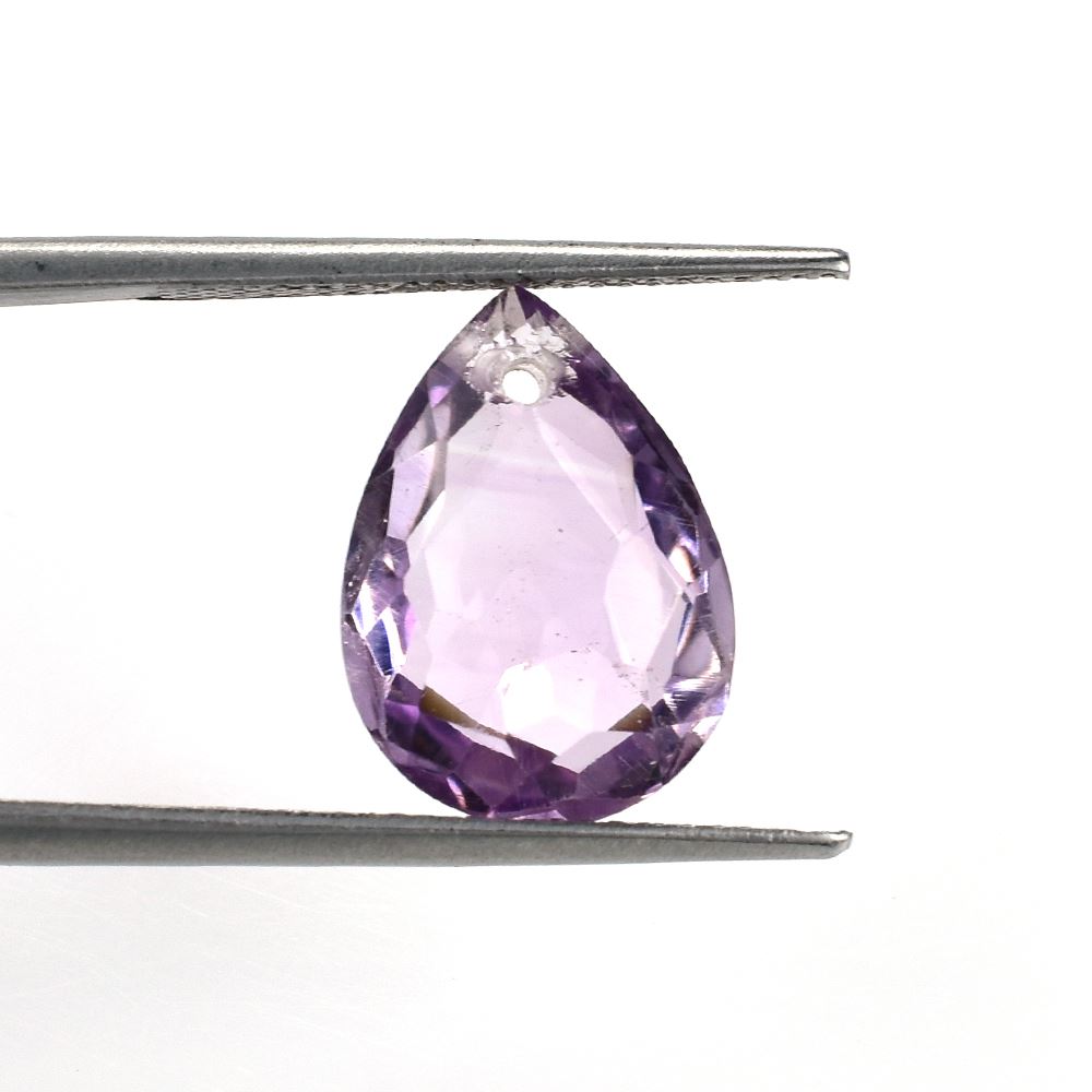 PINK AMETHYST IRREGULAR CUT BRIOLETTE PEAR (AA/CLEAN) 15.00X11.00 MM 6.31 Cts.