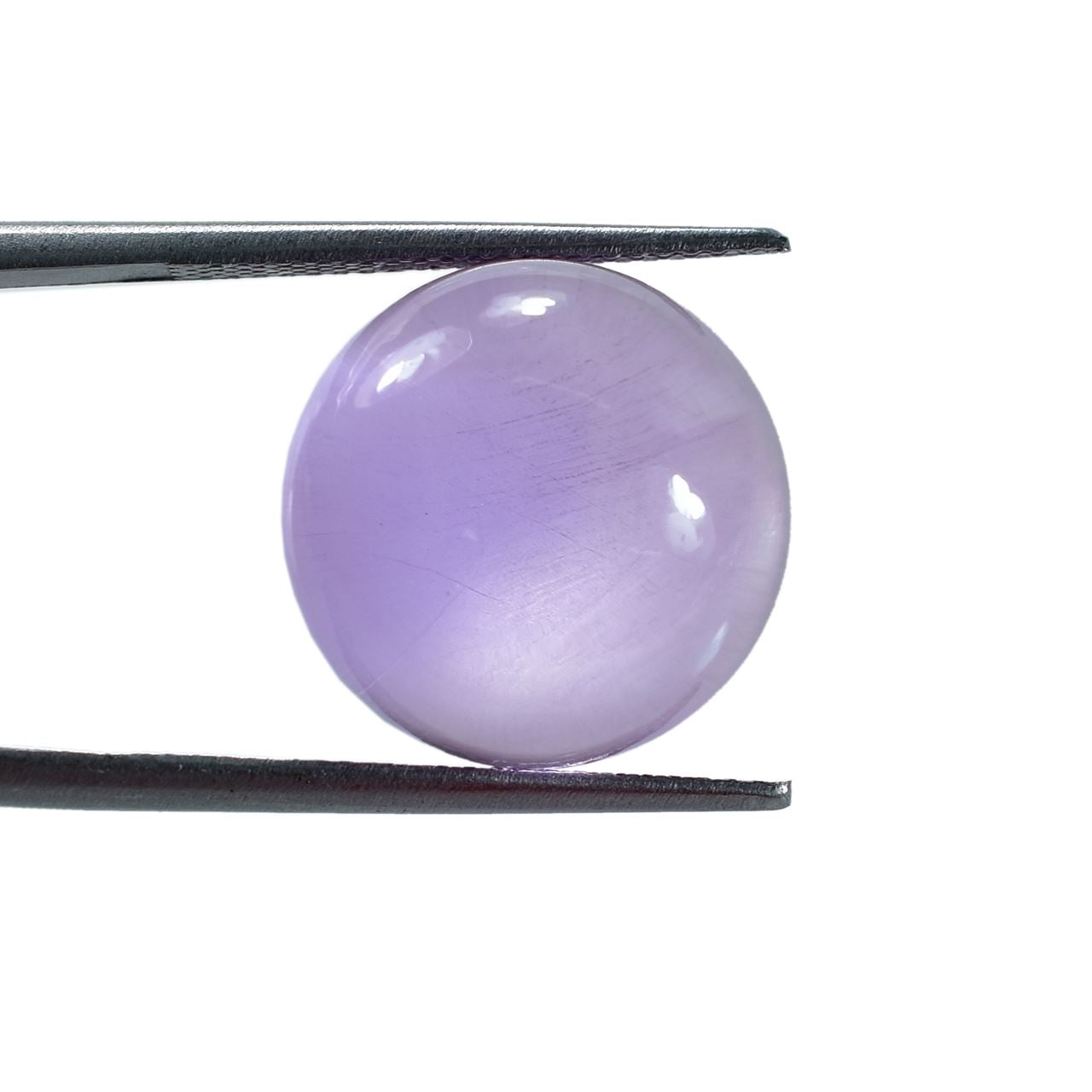 PINK AMETHYST PLAIN ROUND CAB (FROSTED BOTTOM)(DARK)(CLEAN) 15.00X15.00 MM 13.81 Cts.