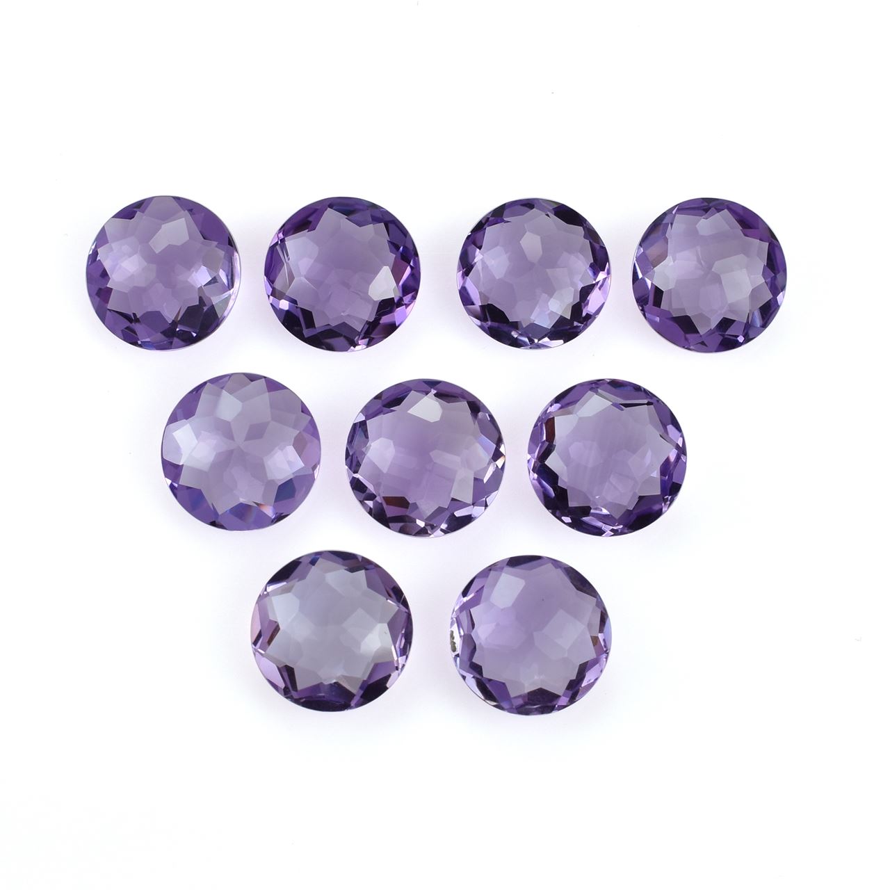PINK AMETHYST IRREGULAR CUT BRIOLETTE ROUND (MEDIUM)(CLEAN) 12.00X12.00 MM 4.66 Cts.