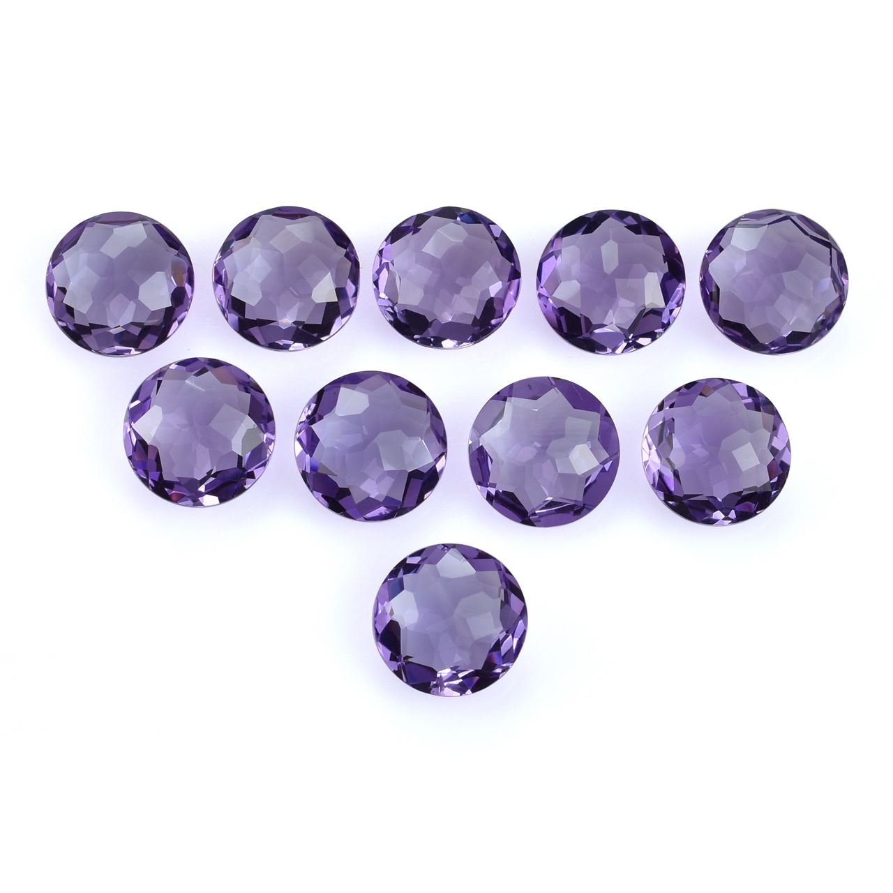 PINK AMETHYST IRREGULAR CUT BRIOLETTE ROUND (MEDIUM)(CLEAN) 12.00X12.00 MM 4.95 Cts.