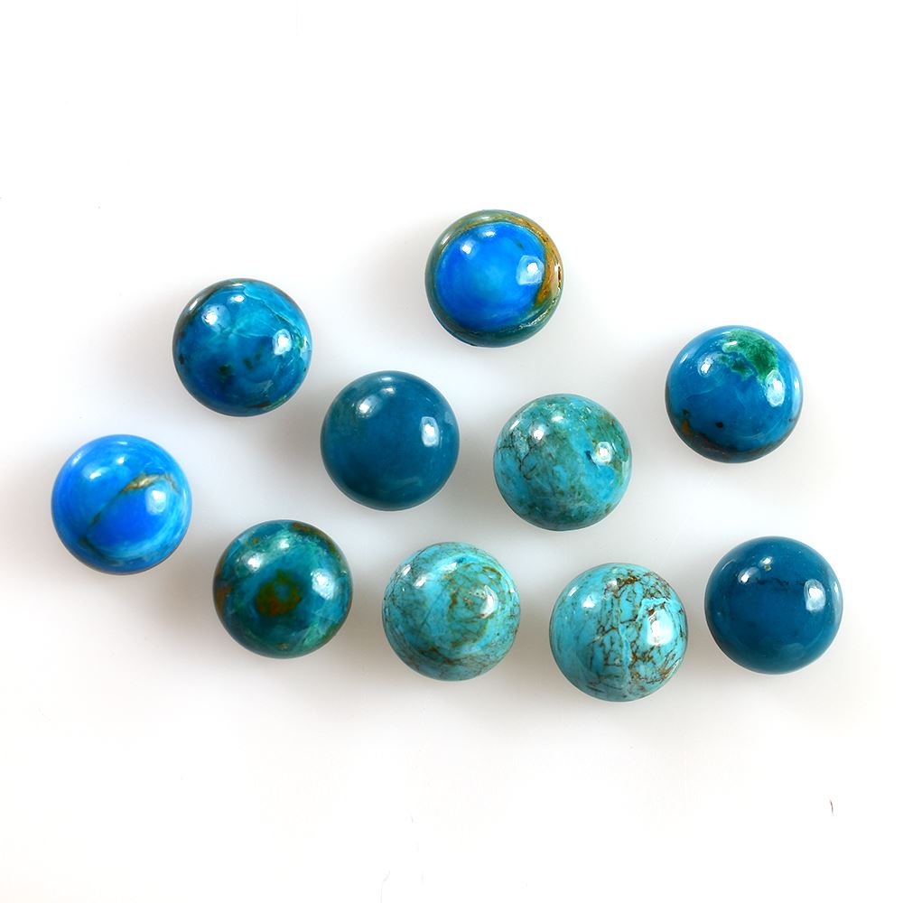 PERUVIAN BLUE OPAL (OPALINA) PLAIN ROUND CAB 7.00X7.00 MM 1.31 CTS
