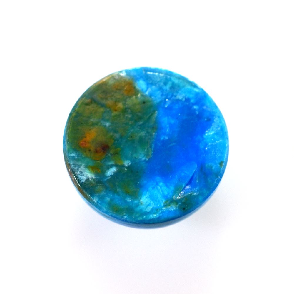 PERUVIAN BLUE OPAL (OPALINA) PLAIN ROUND CAB 12.00X12.00 MM 5.60 CTS