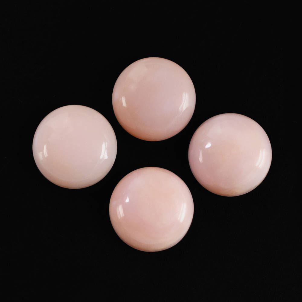 PEACH OPAL ROUND CAB (MEDIUM / SI) 8MM 1.63 Cts.