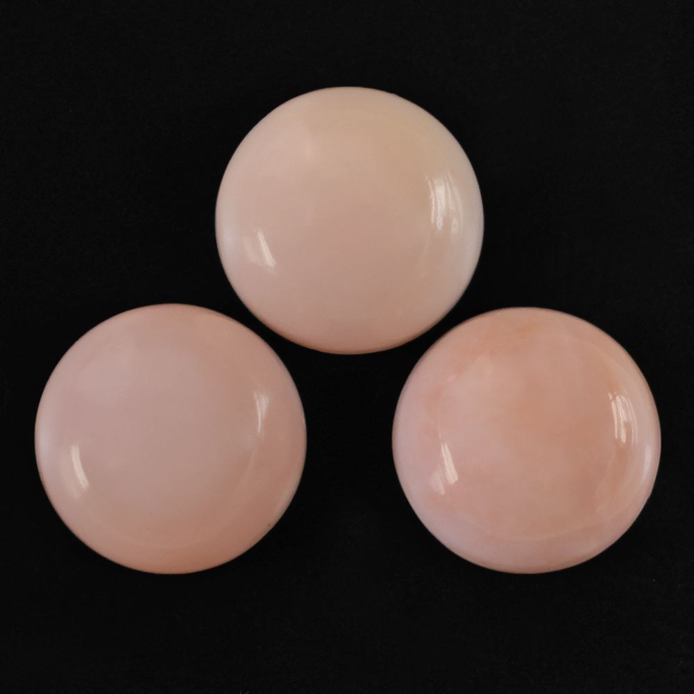 PEACH OPAL ROUND CAB (DARK)  (SI) 12MM 4.99 Cts.