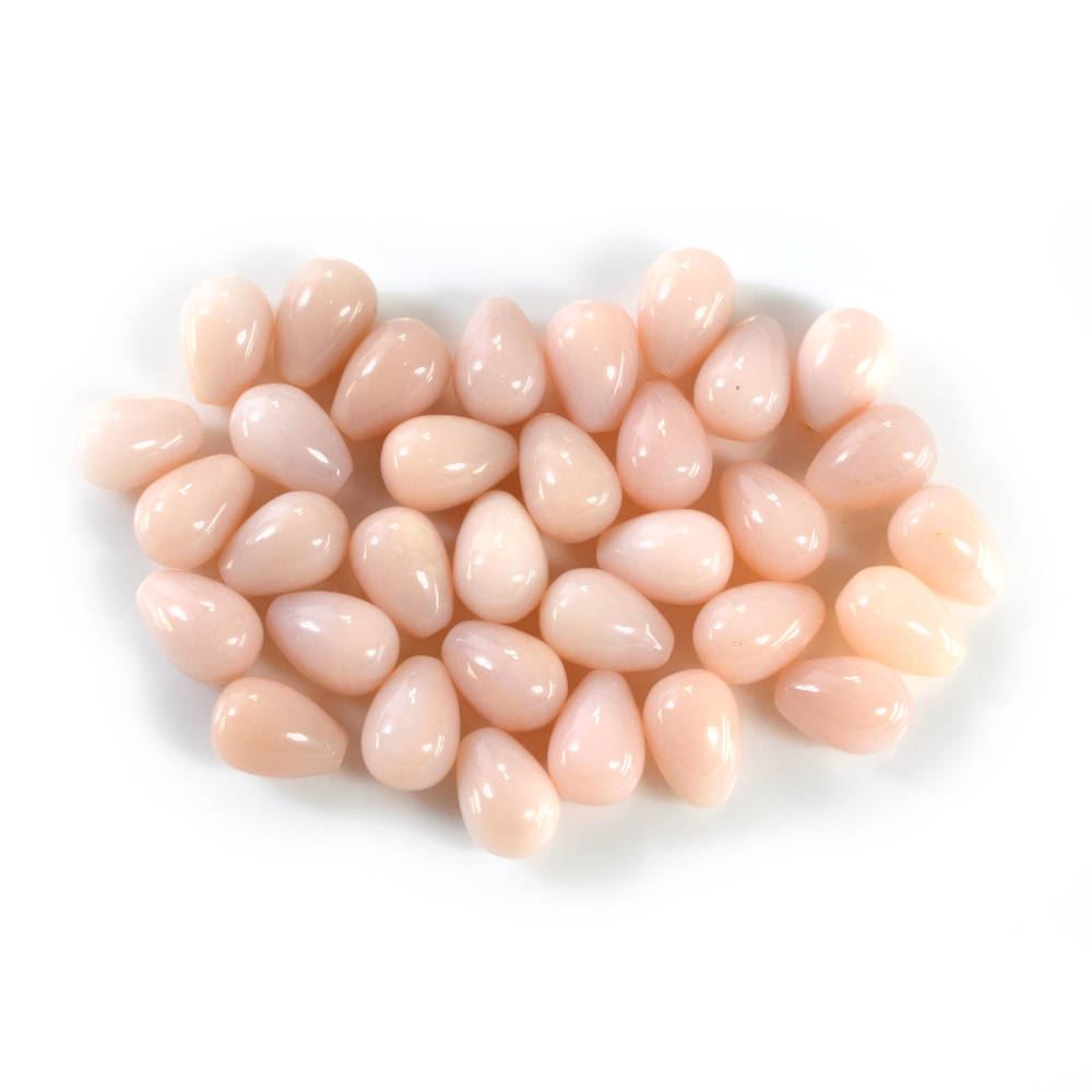 PEACH OPAL PLAIN DROPS LITE (SI) (HALF DRILL 0.50 MM) 10X7MM 2.63 Cts.