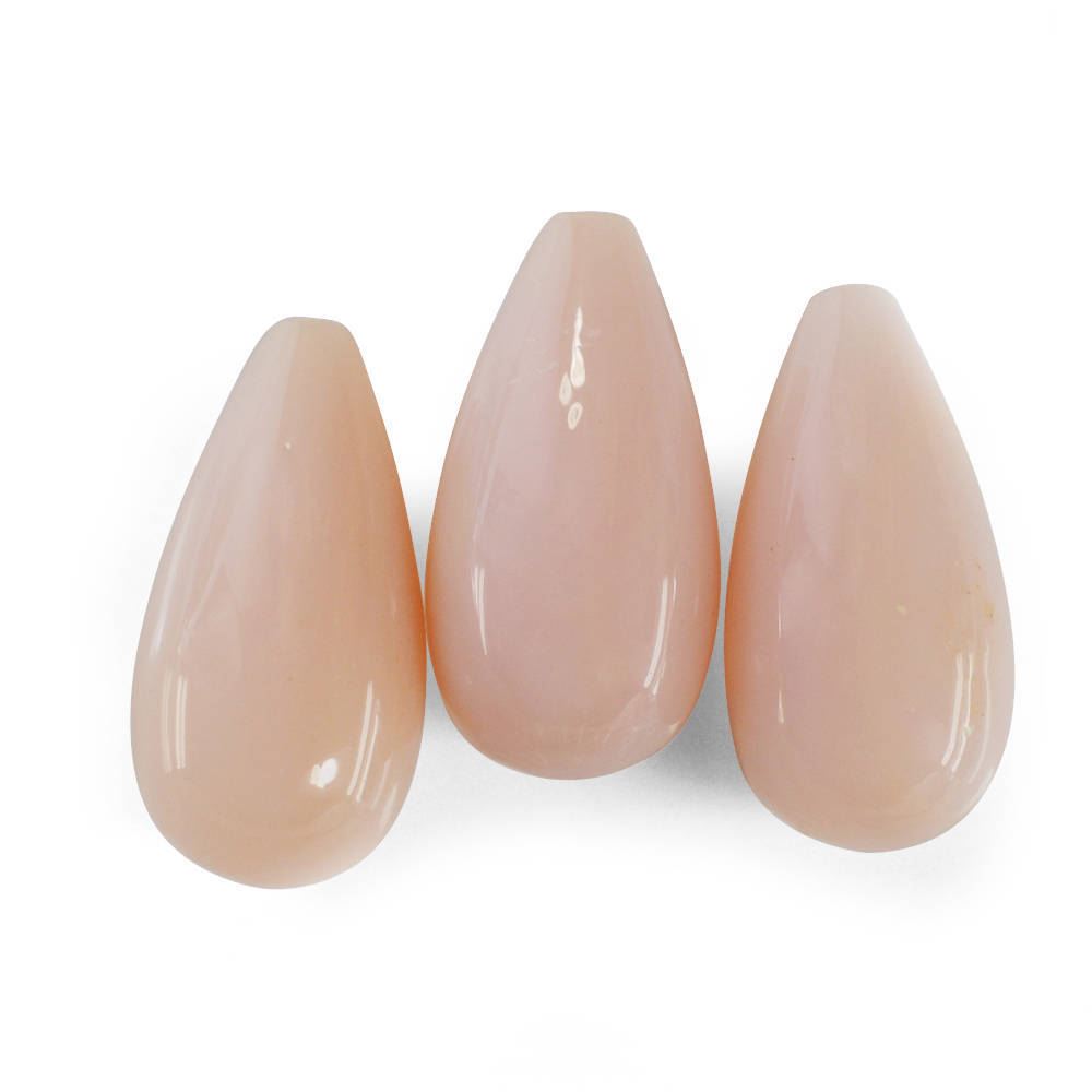 PEACH OPAL PLAIN DROPS LITE (SI) (HALF DRILL 1MM) 20X10MM 11.05 Cts.