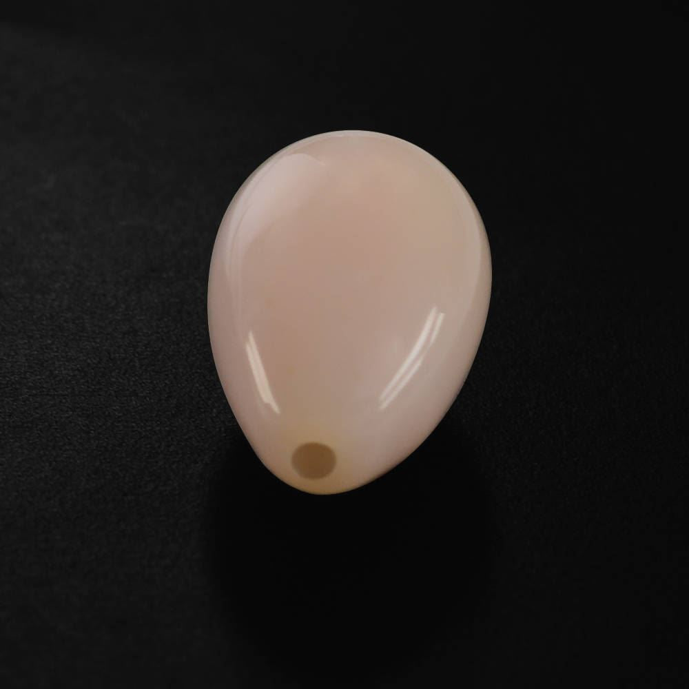 PEACH OPAL PLAIN DROPS LITE (SI) (HALF DRILL 1MM) 12X8MM 4.44 Cts.