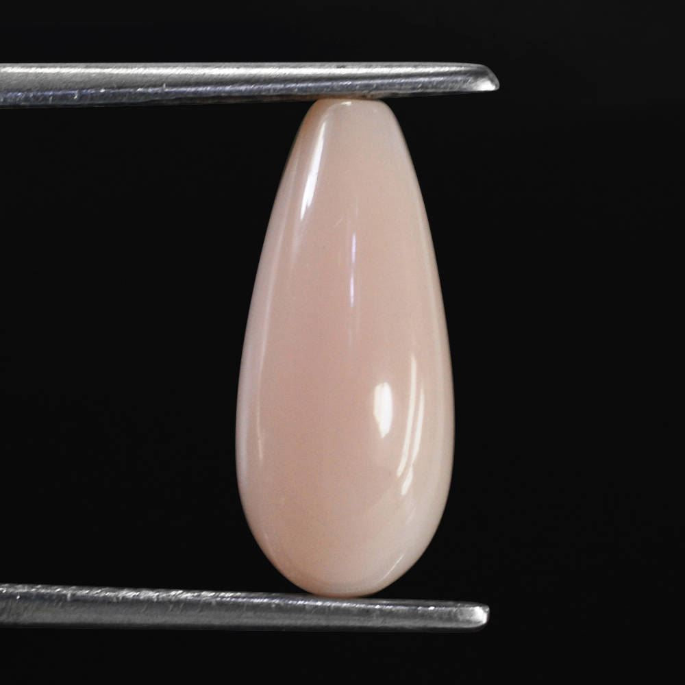 PEACH OPAL PLAIN DROPS LITE (SI) (HALF DRILL 1MM) 16X7MM 4.24 Cts.