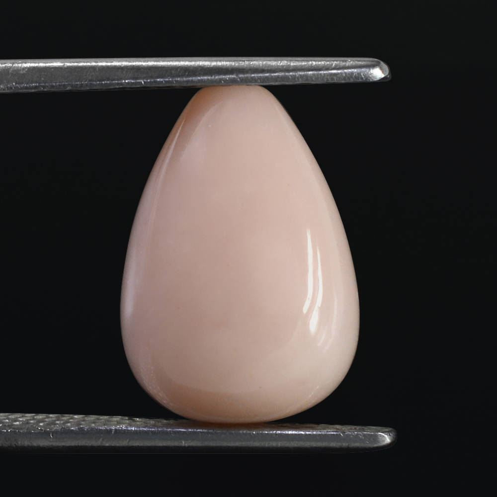 PEACH OPAL PLAIN DROPS LITE (SI) (HALF DRILL 1MM) 14X10MM 7.76 Cts.