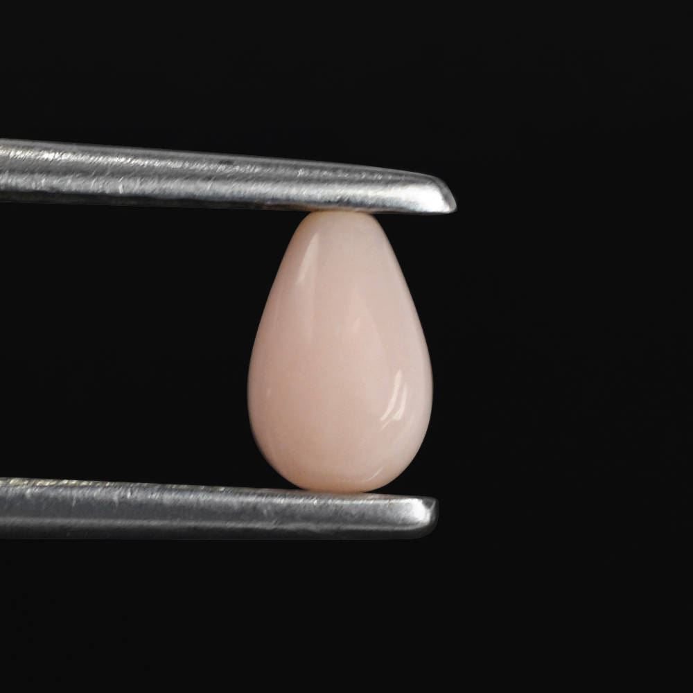 PEACH OPAL PLAIN DROPS LITE (SI) (HALF DRILL 0.50 MM) 6X4MM 0.58 Cts.