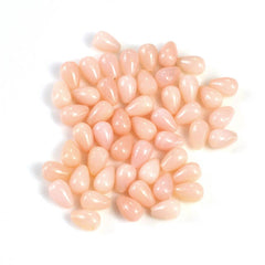 PEACH OPAL PLAIN DROPS LITE (SI) (HALF DRILL 0.50 MM) 6X4MM 0.58 Cts.