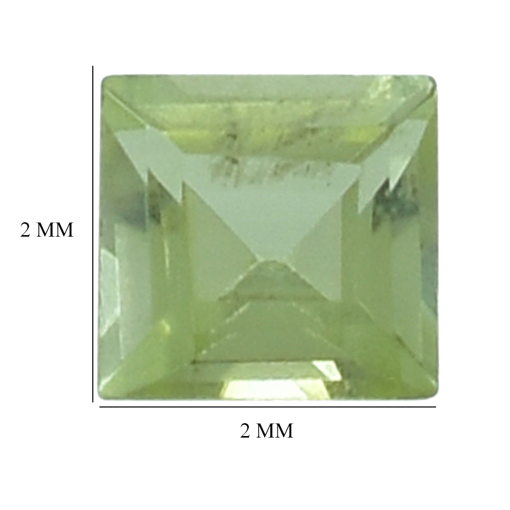 PERIDOT CUT SQUARE (TOP) 2MM 0.05 Cts.