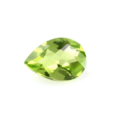 PERIDOT CHECKER CUT PEAR (TOP) 7X5MM 0.69 Cts.