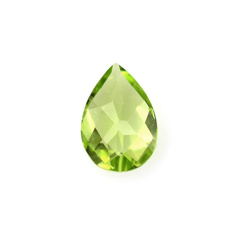 PERIDOT CHECKER CUT PEAR (TOP) 7X5MM 0.69 Cts.