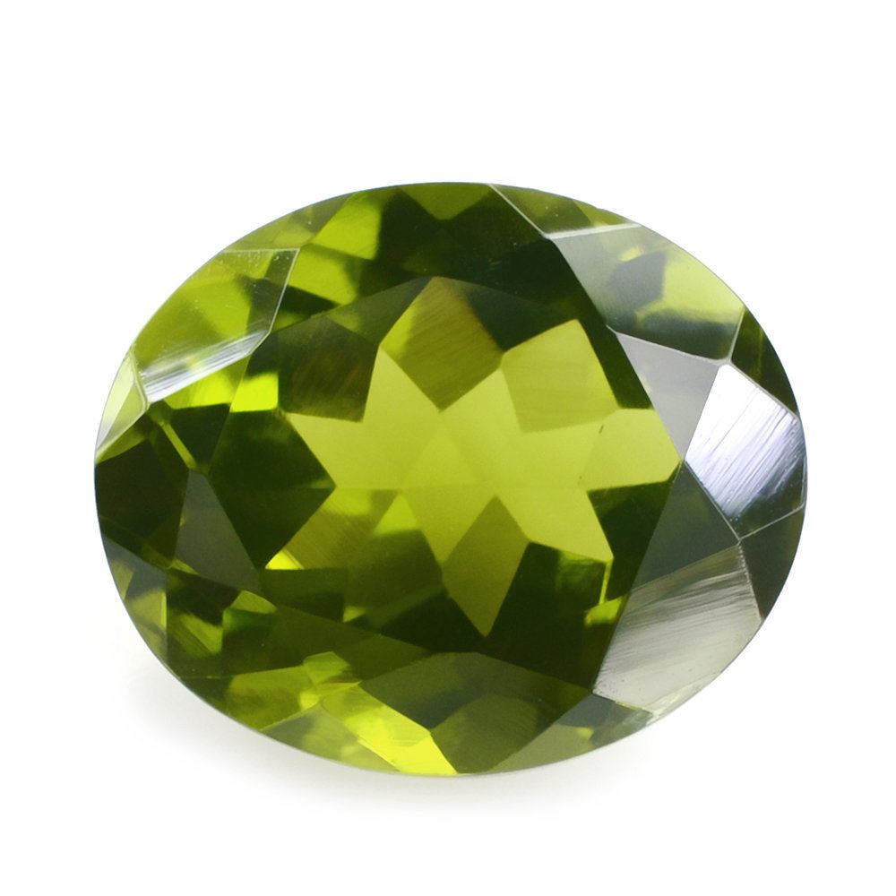 PERIDOT CUT OVAL (OILY) 12X10MM 4.93 Cts.