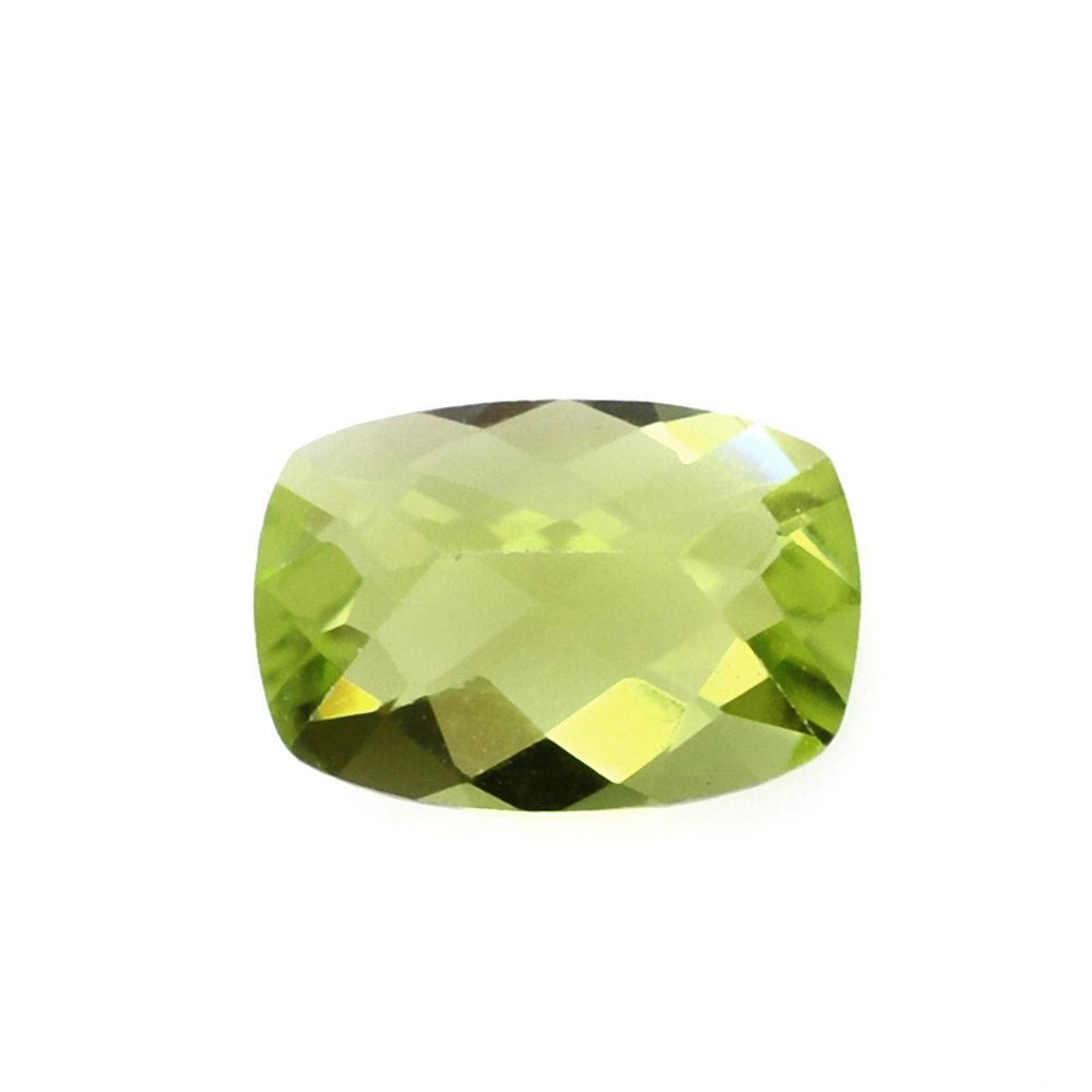 PERIDOT CHECKER CUT CUSHION (1ST) 6.50X4.50MM 0.60 Cts.