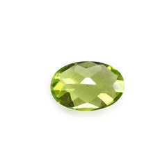 PERIDOT CHECKER CUT OVAL CAB (TOP/CLEAN) 6X4MM 0.48 Cts.